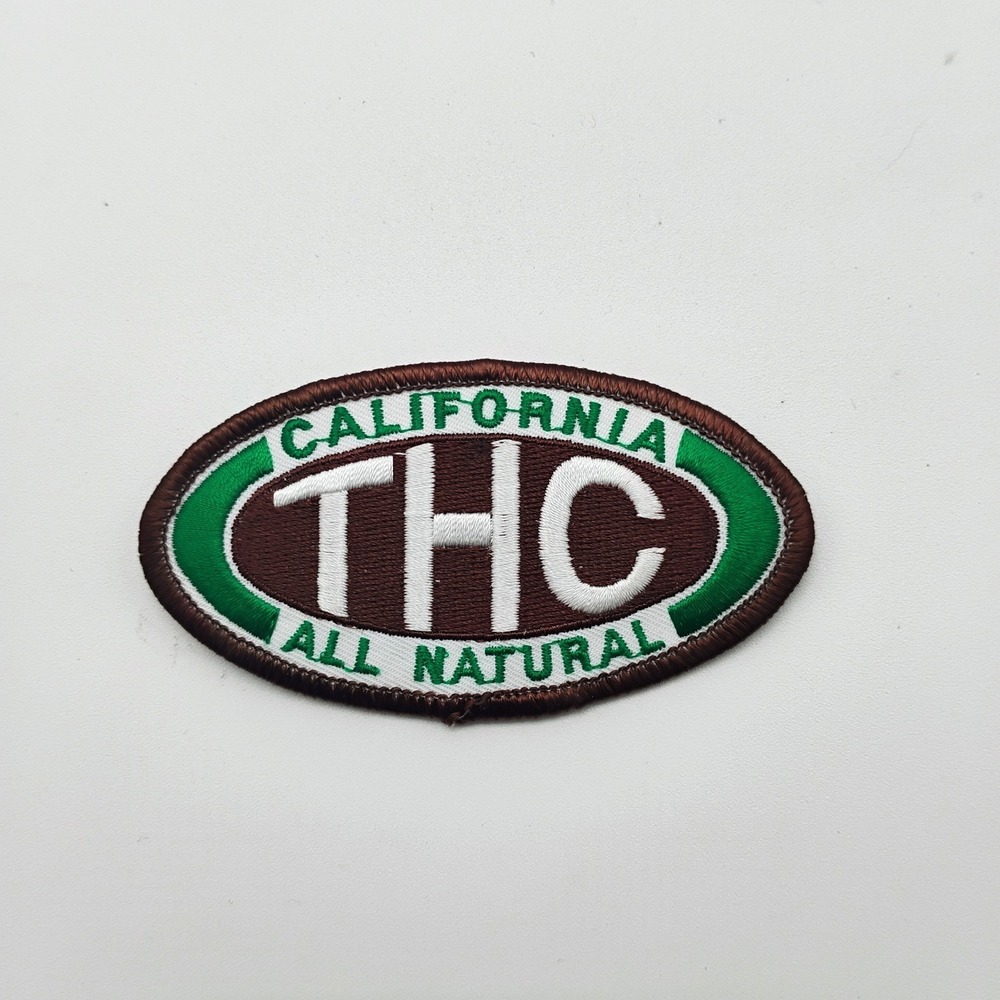 THC Clothing Logo Iron On Patch Vintage 90's California All Natural Embroidered